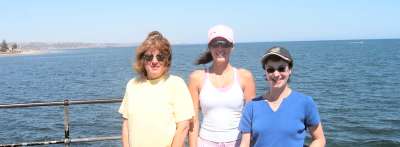Yvonne, me, Donna at Glenelg, South Australia