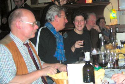 Didier, Motty and Des are among those tucking into haggis