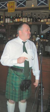 John delivers the Immortal Memory to Robert Burns