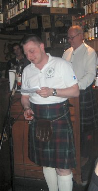 Darren gave a good toast to the lassies