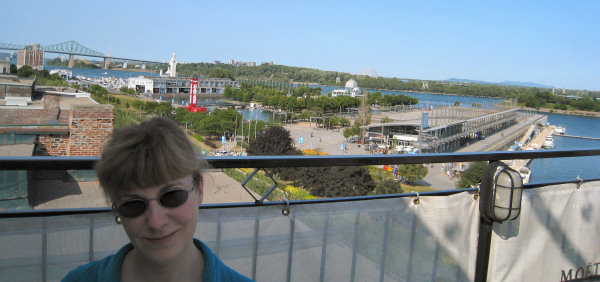 on a roof top terrace bar, Montreal