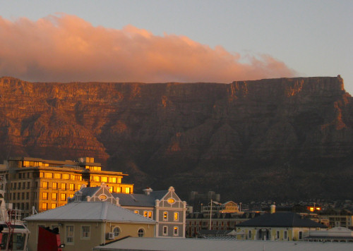 Table Mountain at sunset