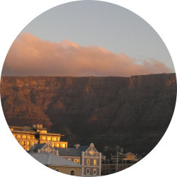 Table Mountain at sunset, Cape Town