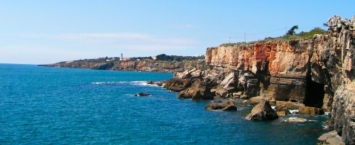The rocky coastline at Cascais, Portugal
