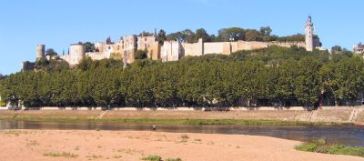 the old fortress overlooks the River Vienne at Chinon