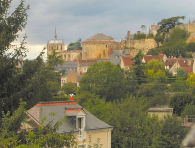 view of the Amboise chateau from Clos Lucé