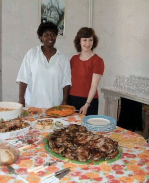 Fiona with hostess, Doreen