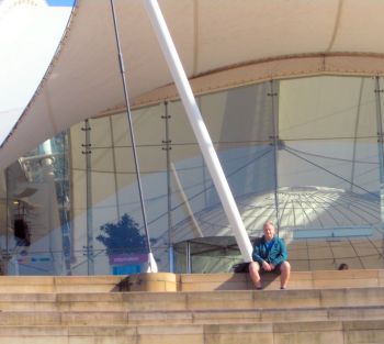 John outside the Our Dynamic Earth museum, Edinburgh