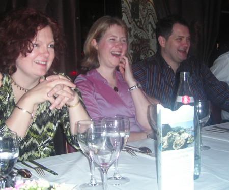 Robbie, Helen and Bernie join in the laughter