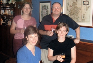 Sandrine, John, Carole and me. I had to sit down at this point in the evening!