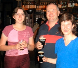 the usual order, a pint and a half of Guinness and what is everyone else having?