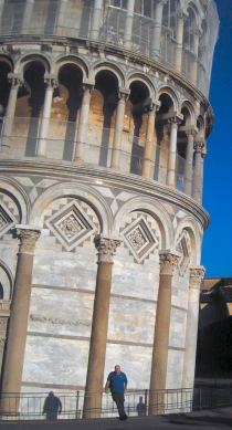 John at the Leaning Tower of Pisa