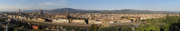 Panoramic view of Florence and the River Arno