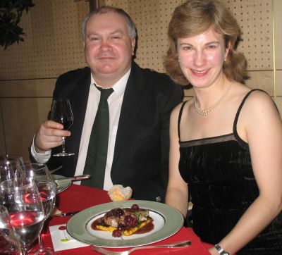 John and Fiona enjoy Tournados de canard