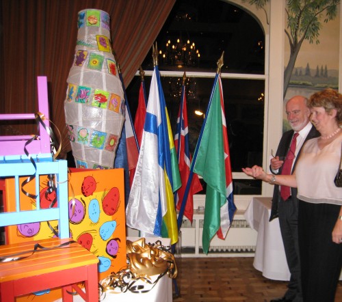 Mary and Gerry at the student art auction