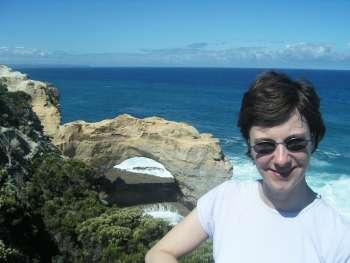Fiona at Loch Ard Gorge, Great Ocean Road, Australia