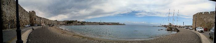 Rhodes harbour close to the old town