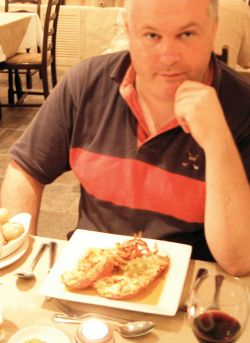 John never gets Lobster Thermidor at home! What a treat!