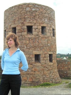 Fiona looks over Vazon Bay in Guernsey