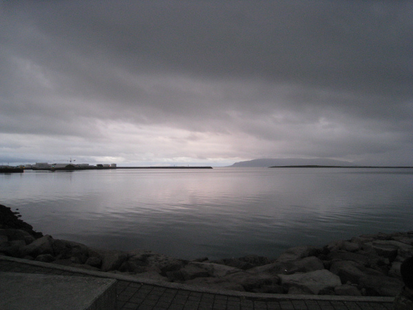 midnight in the summertime in Reykjavik