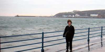 Fiona on the promenade at Douglas Head
