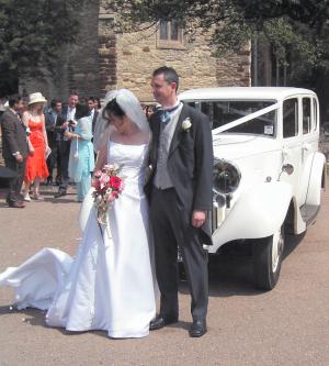 Jan and Matthew leave the church
