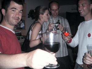 Andy, Stefan, Mike, Laura, Graham smile for the camera