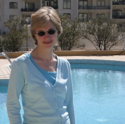 Fiona at the poolside