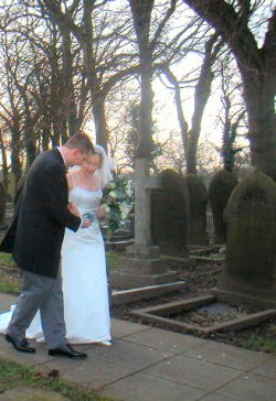 Margaret and Stu leaving the church