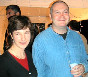 Fiona and John arrive at Marianne's party