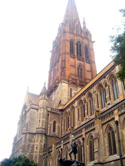 Victorian architecture along the main Swanston road, Melbourne