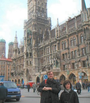Andy and me outside the new town hall