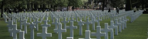 row of graves at American cemetery, Normandy