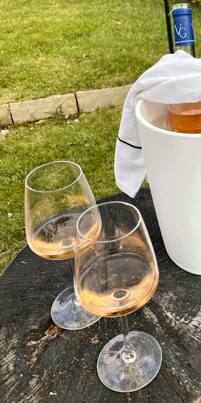 two wine glasses