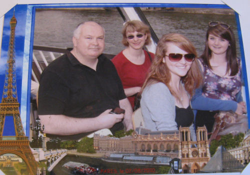 John, Fiona, Ellie & Jo sailing along the Seine, Paris