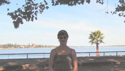 Fiona at the Swan River lagoon, Perth, Western Australia