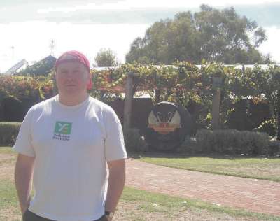 John outside Houghton's Winery