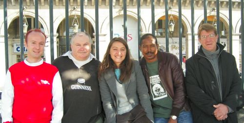 Early arrivals, Ollie, John, Isabelle, Francis and Alain