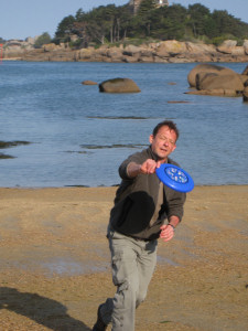 Phil in action playing frisbee