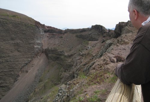 John at the rim of the volcano Vesuvius in Italy