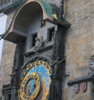 You can just see the small figure appear in the clock window