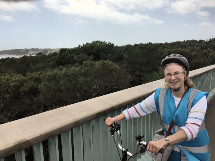 cycling over the Pont de Cornouaille Benodet