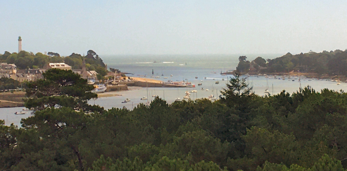 view of Benodet from the Pont de Cornouaille bridge