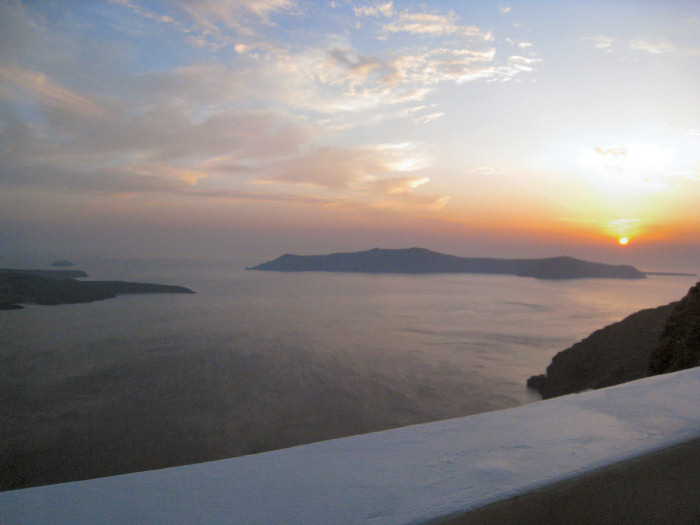 romantic sunsets at Santorini, Greece
