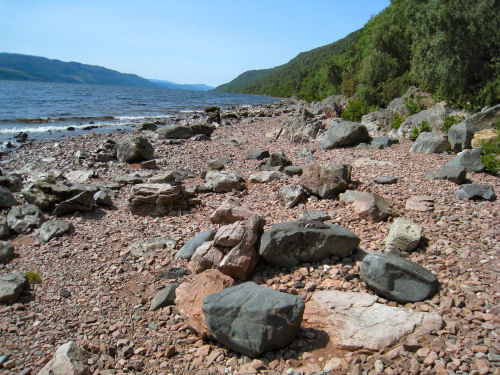 pink granite shore of Loch Ness