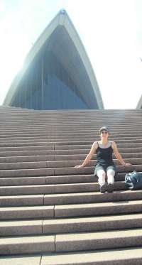 on the steps at the Sydney Opera House