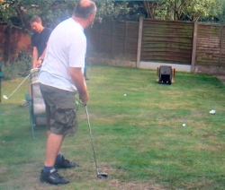 John and Paul on the improvised putting green