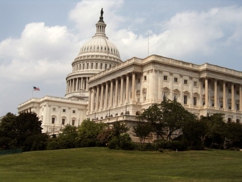 walking past the south wing of the US Capitol