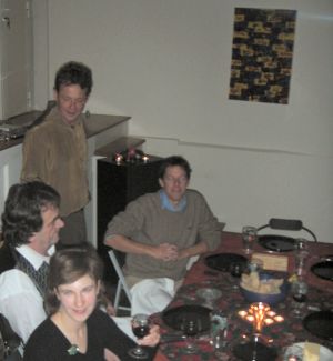 Fiona, Jim, Phil and Dave at the Christmas table