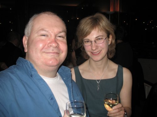 John and I arrive at the Christmas party